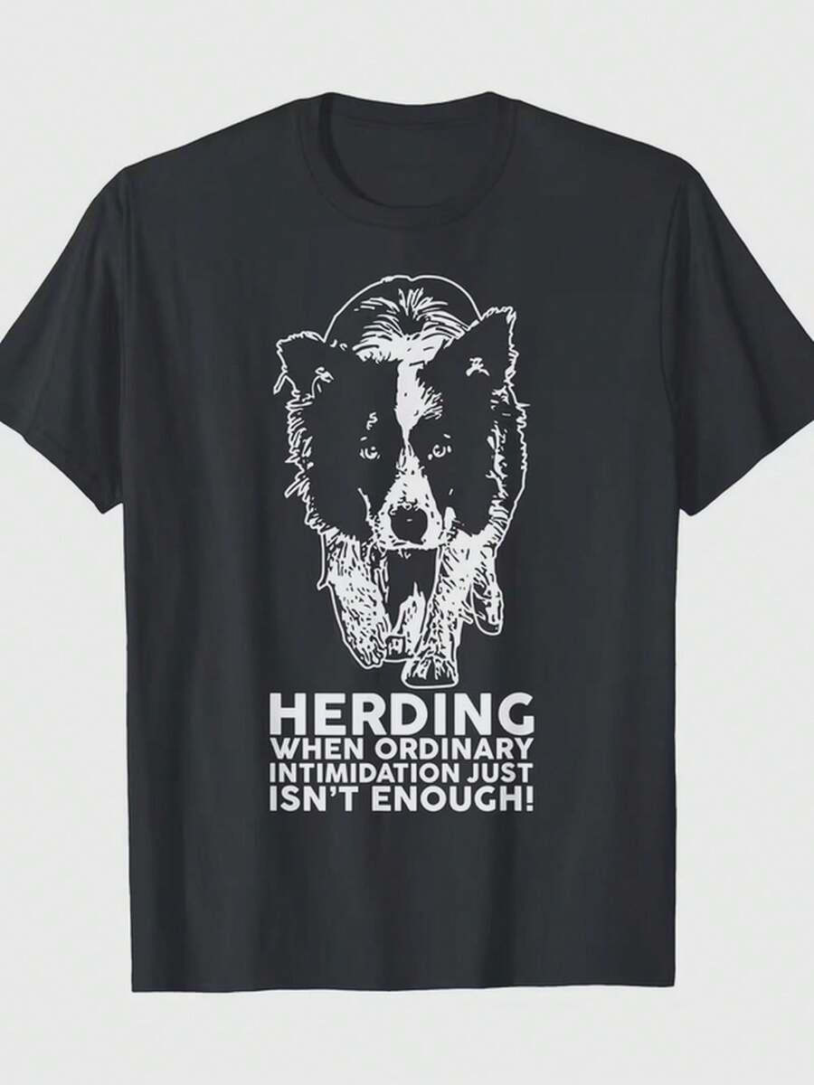 Camiseta Divertida de la Raza Border Collie - 100% Algodón - 220g - Negro - Ver 1