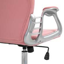Bürostuhl Chefsessel Ergonomisch Gepolsterte Rückenlehne, Rosa, PU, 59,5 X 60,5 95-105 Cm - Pink - View 8