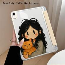 Funda protectora para tableta con soporte y efecto de pintura de niña, gato y otros patrones, compatible con Honor 8/9/10/X8/X8A/X9/X8Pro/X9Pro, MatePad Se 11 pulgadas/MatePad 11 pulgadas/11.5 pulgadas, MatePad Pro, Apple 10ª/11ª generación 2025 (A16), Galaxy Tab A7/A9 y otros modelos populares - Estilo 6 - Ver 1