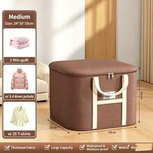 1 Extra Large Capacity Waterproof And Moisture-Proof Fabric Bedding And Clothing Storage Bag, Large Capacity Storage Bag, Dustproof Moving Packing Bag, Suitable For Home Storage Wardrobe Closet Organizer Storage Box, Wardrobe Organization And Storage - Brown - View 11