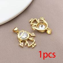 1pc Crystal Boy Girl Charms Multicolor Cubic Zirconia Family Couple Pendants For DIY Fashion Jewelry Handmade Parent Memory Necklace Bracelet - Multicolor - View 16