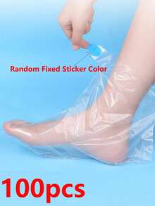 Plastic Foot Mask Socks, Moisturizing Foot Care Covers, Soft Transparent Foot Care Wraps, Suitable For Body Lotion, Overnight Hydration, Travel, Kitchen, Bathroom And Home Use - Multicolor - View 9