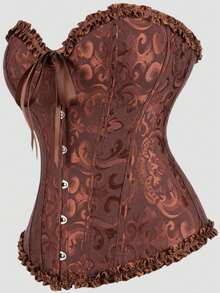 Women's Plus Size Court Style Corset Top, Waist-Cinching Body-Shaping Bustier, Sexy Jacquard Vintage Corset Top, Suitable For Wedding, Party, Halloween Costume, Role Play - Multicolor - View 27