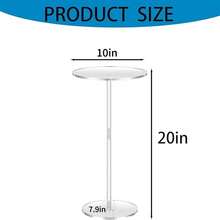 Modern Round Acrylic Side Table, 10-Inch Clear Cocktail Table, Multi-Functional Indoor/Outdoor Side Table And Coffee Table, Space-Saving Design, Can Be Used As Bar Table Or Decorative Table - Transparent - View 4