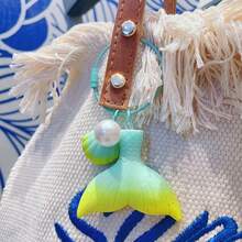 1PCSGradient Pearl Mermaid Tail Keychain Cute Bag Pendant Car Key Chain Girls Gift Ornament - Multicolor - View 10