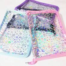 A5 雷射星星拉鍊活頁收納夾 DIY 手帳透明 K-Pop 偶像相簿可愛文具 - A - 查看 6