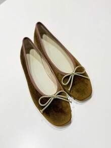2026 Spring/Summer New Women's Bow Decor Ballet Flats - Green - View 3