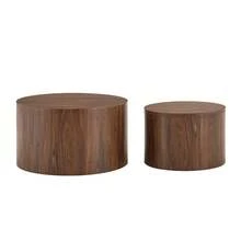 Set Of 2 Round Coffee Tables With Storage Space, Nesting Table Wood Look MDF, Approx. 62.8cm/44cm Diameter, Living Room Side Table With Removable Lid &Amp; Cavity, 62.8 X 62.8 X 35 Cm - Brown - View 11