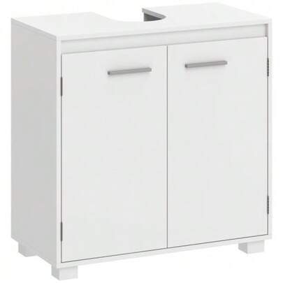 Bathroom Vanity, Modern Freestanding Vanity With U-Cutout, Adjustable Shelf, White
