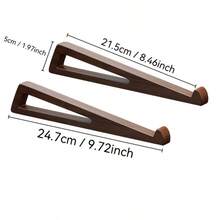 Wooden Laptop Desktop Riser, Computer Stand, [4pcs Set - 2 Cleaning Brushes + 2 Laptop Stands (1 Pair)] Portable Desktop Stand, Multifunctional Reading Rack, Wide Base Stable Support, Suitable For Laptops, Flat Books, Various Books - Office, Home, Travel - Cleaning Brush X2 + Laptop Stand X2 - View 10
