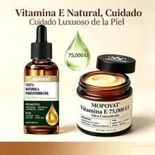 Pack MOPOYAT de Vitamina E: Aceite Multiusos + Bálsamo Corporal – Piel Suave, Elástica y Protegida-Vitamina E 75,000UI - Aceite de vitamina E + Crema corporal de vitamina E - Ver 3