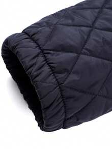Men's Diamond Quilted Lapel Padded Padded Coat, Commuter Multi-Pocket Zipper Lightweight Padded Padded Coat - Blue - View 8