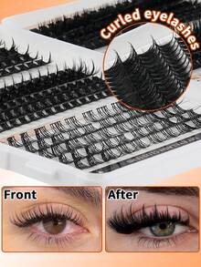 CMAYOME 450/530/570/600pcs False Eyelashes (Including Adhesive, Styling Solution, Tweezers), Mixed Style Single Cluster Eyelashes, Soft, Natural And Easy To Use Eyelash Clusters, Large Capacity Fluffy And Thick Classic Style, Suitable For Daily Use - Multicolor - View 5