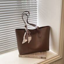 Minimalist Versatile Large Capacity Shoulder Bag Casual Shopping Bag - Mocha Brown - View 8