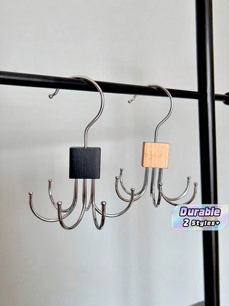 360° Rotating 6-Prong Hook, Multi-Functional Easy Install Heavy Duty Storage Hook, Space Saving Closet Organizer For Small Spaces, Suitable For Clothes, Bags, Scarves And Hats, Ideal For Entryway Bedroom Dorm, Wall Mounted Hanging Rack - Multicolor - View 1