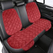 New Car Seat Cushion Ru Yi Square Embroidered 3-Piece Set For Back Row, Exquisite Design With Storage Bag, Plush Material, Comfortable And Warm, Easy Installation, Suitable For All Seasons And Multiple Car Models - Multicolor - View 2