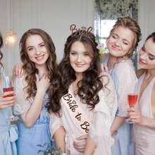 1 Set Bridal Rose Gold Headpiece, Veil And Hair Accessories, Suitable For Bachelorette Party, Wedding Photography, Bride-To-Be Outfit And Accessories - View 7
