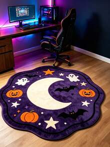 1 tấm thảm tròn màu tím họa tiết trăng, bí ngô, dơi, sao Halloween, thảm trải dưới giường, thảm trang trí nhà cửa, thảm phòng ngủ, thảm nhỏ, thảm phòng khách, thảm nhỏ phòng khách, thảm ngoài trời, tăng phong cách cho ngôi nhà, phù hợp trang trí thêm nét quyến rũ cho gia đình, cải thiện niềm hạnh phúc - Nhiều màu - Xem 5