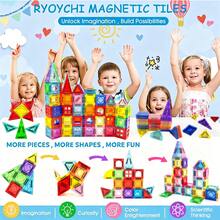 Magnetic Blocks Travel Set STEM Educational Toys For Boys, Learning Toys,Magnetic Building Blocks Set With Iron Box For Car Airplane , Magnetic Construction, Creative Educational Assembly Gift For Boys And Girl ﻿ ﻿ ﻿ - Multicolor - View 4
