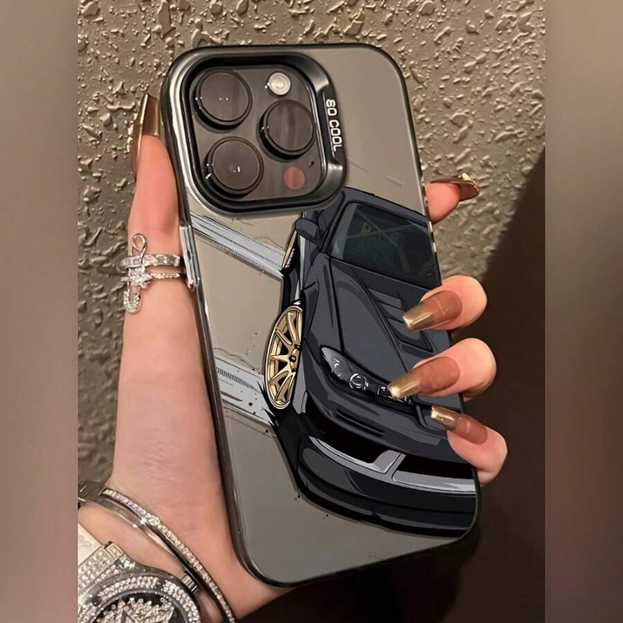 Cool Sports Car 7/8Plus Anti-Fall Soft Shell Simple High-End Air Cushion Suitable For Iphone14Promax Apple 13 Mobile Phone Case Couple Xsmax New 12Pro Anti-Fall Xr Frosted 11 Men And Women 13 All-Inclusive 15PRO Soft Shell 15 Protective Cover - 透黑 - 查看 1