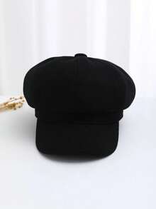 1pc Women's Beret/Women's Hat, Wearable Octagonal Cap, Minimalist Style, Suitable For Daily Wear, Warm For Autumn/Winter - A - View 8