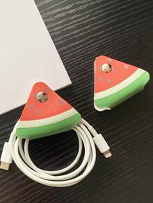 5pcs Cute Fruit Sliced Cable Organizer, Portable Earphone Charging Cable Storage Winder, Travel Cable Management Accessories, With Watermelon, Lemon, Orange, Strawberry, Lime Patterns - Multicolor - View 6
