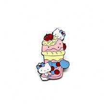 SANRIO 1件可愛卡通三麗鷗胸針，萬聖節與聖誕節金屬徽章，Hello Kitty胸針，柔軟甜美貓咪合金包包配件針 - 彩色 - 查看 11