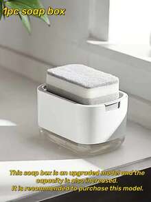 1pc Dish Soap Dispenser With Soap And Cleaning Pad - Compact Kitchen Cleaning Tool, Easy To Clean Design, Efficient Cleaning, Suitable For Home Cooks, Durable Plastic, No Extra Items Needed, Dishwasher Accessory, Modern Kitchen Supplies - A - View 13