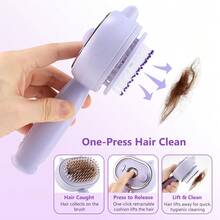 Hailicare 3-In-1 Scalp Massage Comb With Nano Mist Spray & Red Light, Soft Silicone Bristles, USB Rechargeable For Dry Frizzy Hair - Mauve Purple - View 7