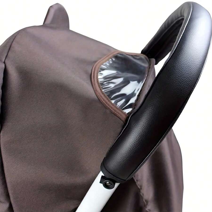 Stroller Handle Cover, Faux Leather Protective Sleeve, Foldable, Washable, Zipper Design, Universal Fit For Strollers - Multicolor - View 1