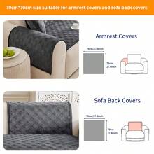 SANMOSPIN 1PC Solid Color Plush Sofa Cover - Modern Non-Slip Warm Sofa Protector, Same Color Edged Sofa Cushion, Suitable For 1-4 Seater Sofas - Machine Washable Polyester Home Decor - Dark Grey - View 14
