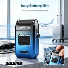 WEEME 4‑In‑1 Men Hair Cutting Kit, Cordless Hair Clippers T‑Blade Trimmer Foil Shaver Nose Trimmer, Rechargeable LCD Display Barber Grooming Set For Home & Travel,BLUE - Blue - View 3