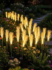 Solar Powered Fiber Optic Reed Lights, Waterproof Outdoor Solar Lights, Color Changing Dual Jellyfish Star Shaped Solar Garden Lights (Suitable As Christmas Outdoor Garden Decoration Gift, Perfect Gift For Women) - Fiber Optic Reed - View 3
