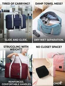 Large Capacity Foldable Travel Bag, Lightweight And Portable, Essential Storage Bag For Back To School And Travel - Multicolor - View 6