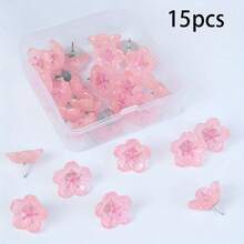 15/20/30pcs Flower-Shaped Cork Board Push Pins, Fun Decorative Push Pins For Photo Wall, Feature Wall, Map, Bulletin Board, Office Or Home Decor - A - View 8