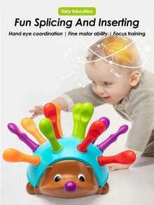 Children's Early Education Hedgehog Puzzle Toy, Baby Fine Motor Skills Training Toy, Children's Concentration And Hand-Eye Coordination Puzzle Toy - Multicolor - View 1