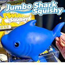 1pc Giant Shark Squishy Toy, High Elastic Soft Rubber Stretchable Shapeable Stress Relief Squeeze Toy For Adults And Students (Random Packaging) - Multicolor - View 8
