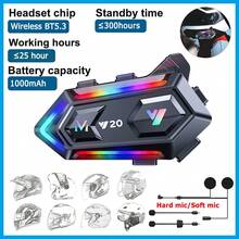Y20 機車頭盔無線藍牙耳機，BT5.3 藍牙，主動降噪，內置 1000mAh 大容量電池，IPX6 防水等級，支援 AI 語音助手，支援同時連接兩部手機，配備軟麥克風或硬麥克風（無對講功能），戶外騎行首選裝備 - Y20 - 查看 1