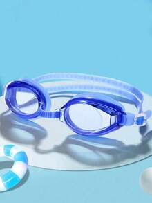 1 Pair Waterproof Anti-Fog Swim Goggles, Simple Color, Comes With Earplugs, Suitable For Children And Teenagers - Multicolor - View 13