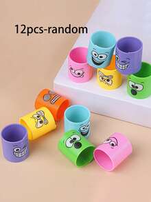 4/6/12/18/24/36/48pcs Funny Expression Mini Rainbow Rubber Bands (Random Colors And Styles) - Multicolor - View 10