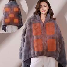 1pc+USB Powered Heated Shawl Electric Blanket, Soft Comfortable Skin-Friendly Fabric, Machine Washable, 3 Heating Levels, Wearable Heating Blanket, Suitable For Home And Outdoor Use, Best Gift For Family And Friends On Holidays - Grey - View 13