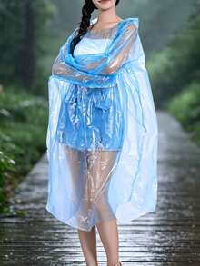 中性一次性雨披，可壓縮便攜式成人雨衣，防水緊急外套，適合露營、徒步、騎單車、釣魚 - 彩色 - 查看 5