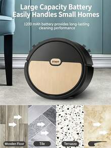 Mini Robot Vacuum Cleaner Automatic Dust Collection, Slim Design, And Efficient Cleaning Of Hard Floors USB Charging Compact Smart Sweeping Vacuum Cleaner For Removing Pet Hair, Dust, And Small Debris - Gold - View 7