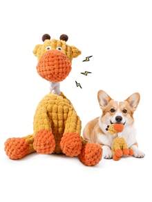 1pc Soft Fabric Squeaky Crinkle Plush Pet Chew Toy, Battery-Free Interactive Dog Training Toy, Durable Reinforced Chewing Accessory, Suitable For All Sizes Of Dogs With Strong Chewing Habits, Puppy Teething Supplies, Daily Companion Toy - Multicolor - View 14
