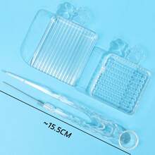 7/3pcs Cute Cat Paw Transparent Melt Bead Sorting Tray And Tweezers Set, DIY Mini Bead Alignment Tool And Tweezers Kit, Jewelry Making And Craft Storage, DIY Handmade Craft Supplies - Multicolor - View 14