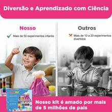 Laboratório De Química 50 Experimentos Brastoy Brinquedo Educativo Ciências Para Crianças Infantil - Multicolorido - Visão 3