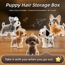 2pcs Pet Hair Commemorative Keychain Pendant, Cute Transparent Dog Hair Collection, Creative Dog Shaped Keychain Designed Specifically For Collecting Pet Hair, Can Be Used As A Souvenir - Multicolor - View 5