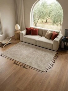 1pc Camel Striped Living Room Rug, Suitable For Kitchen, Dining Room, Bedroom, Room Holiday Decor, Indoor/Outdoor, Office, Lobby, Anti-Slip Doormat, Bathroom Rug, Hallway, Study Gaming Area Rug - Camel - View 15