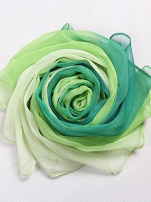1 chiếc khăn choàng chiffon màu gradient, nhẹ, đa năng, dáng dài hình chữ nhật cho nữ, dùng cho mùa xuân/thu/hè, phù hợp khi nhảy khiêu vũ vuông - Xanh lá chuyển sắc - Xem 2