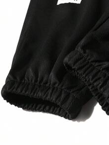 Men's Spring/Autumn New Drawstring Fashion Casual Sports Long Pants, Unisex, Suitable For Spring/Autumn - Black - View 6